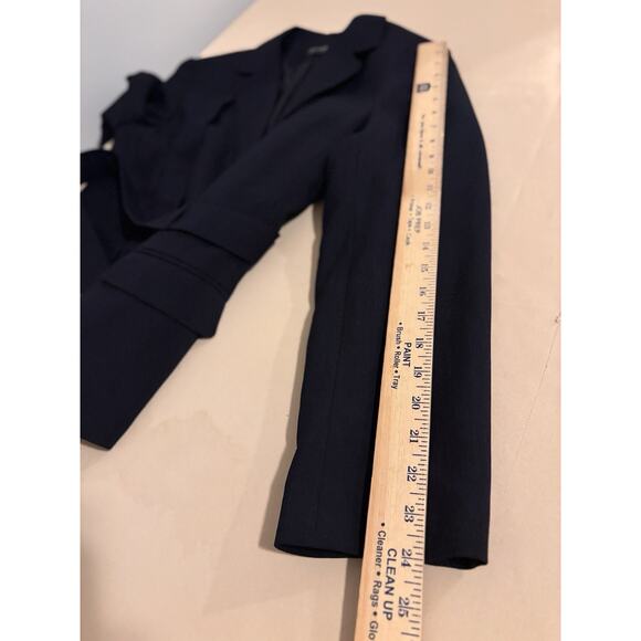 Emily Women Jacket 12 Mob Wife 2 Buttons Front Black Belted Office Siren Lined - Picture 11 of 11